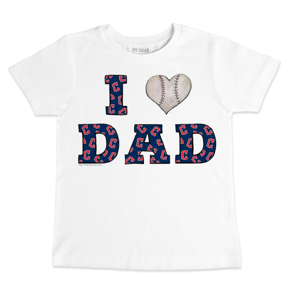 Cleveland Guardians Tiny Turnip Youth I Love Dad T-Shirt - White
