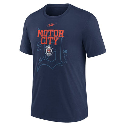 Detroit Tigers Rewind Retro Tri-Blend T-Shirt - Navy | Nike