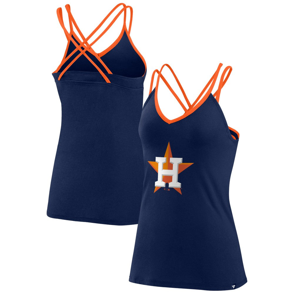 Houston Astros Women's Barrel It Up Cross Back V-Neck Tank Top - Navy