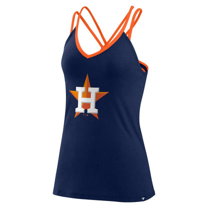 Houston Astros Women's Barrel It Up Cross Back V-Neck Tank Top - Navy