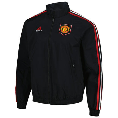 Manchester United 2022/23 On-Field Team Logo Anthem Reversible Full-Zip Jacket - Black | Adidas shop