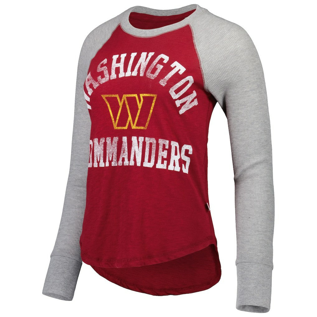 Washington Commanders Touch Women's Waffle Raglan Lightweight Long Sleeve T-Shirt - Burgundy cheap