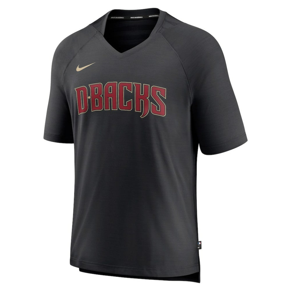 Arizona Diamondbacks Authentic Collection Pregame Raglan Performance V-Neck T-Shirt - Black | Nike