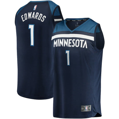 Anthony Edwards Minnesota Timberwolves 2021/22 Fast Break Replica Jersey - Icon Edition - Navy | Fanatics for sale