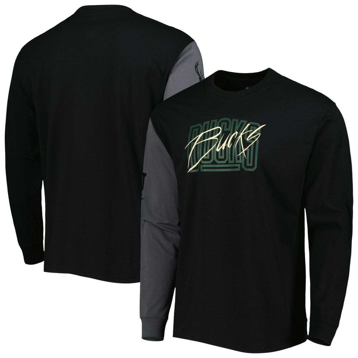 Milwaukee Bucks Courtside Versus Flight MAX90 Long Sleeve T-Shirt - Black | Nike on sale