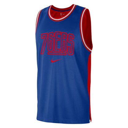Philadelphia 76ers Courtside Versus Force Split DNA Performance Mesh Tank Top sale - Royal/Red | Nike online