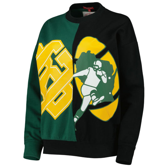 Green Bay Packers Women's Big Face Pullover Sweatshirt - Green/Black on sale