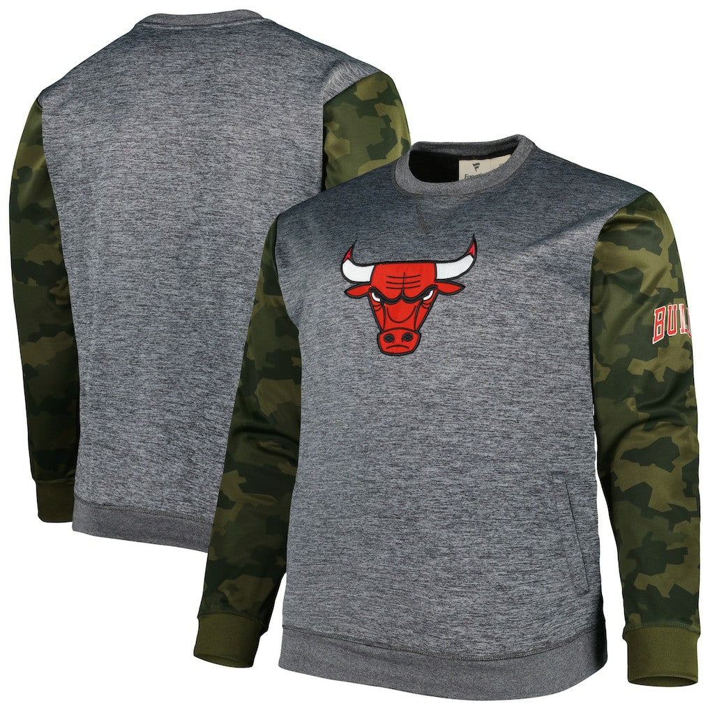 Chicago Bulls Big & Tall Camo Stitched Sweatshirt - Heather Charcoal | Fanatics shop