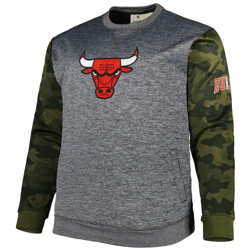 Chicago Bulls Big & Tall Camo Stitched Sweatshirt - Heather Charcoal | Fanatics shop