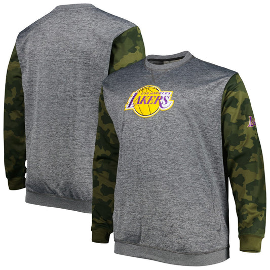 Los Angeles Lakers Big & Tall Camo Stitched Sweatshirt - Heather Charcoal | Fanatics on sale