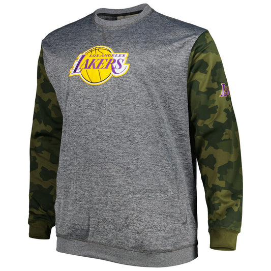 Los Angeles Lakers Big & Tall Camo Stitched Sweatshirt - Heather Charcoal | Fanatics on sale