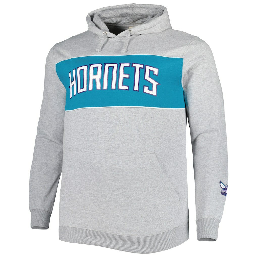 Charlotte Hornets Big & Tall Wordmark Pullover Hoodie - Heather Gray | Fanatics cheap