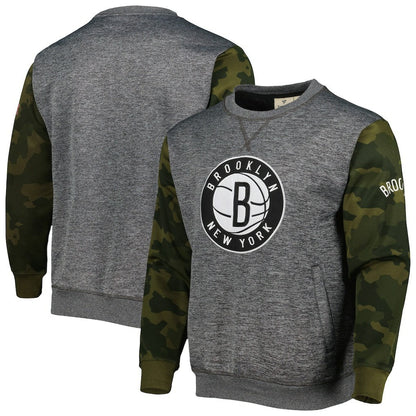 Brooklyn Nets Camo Stitched Sweatshirt - Heather Charcoal | Fanatics shop