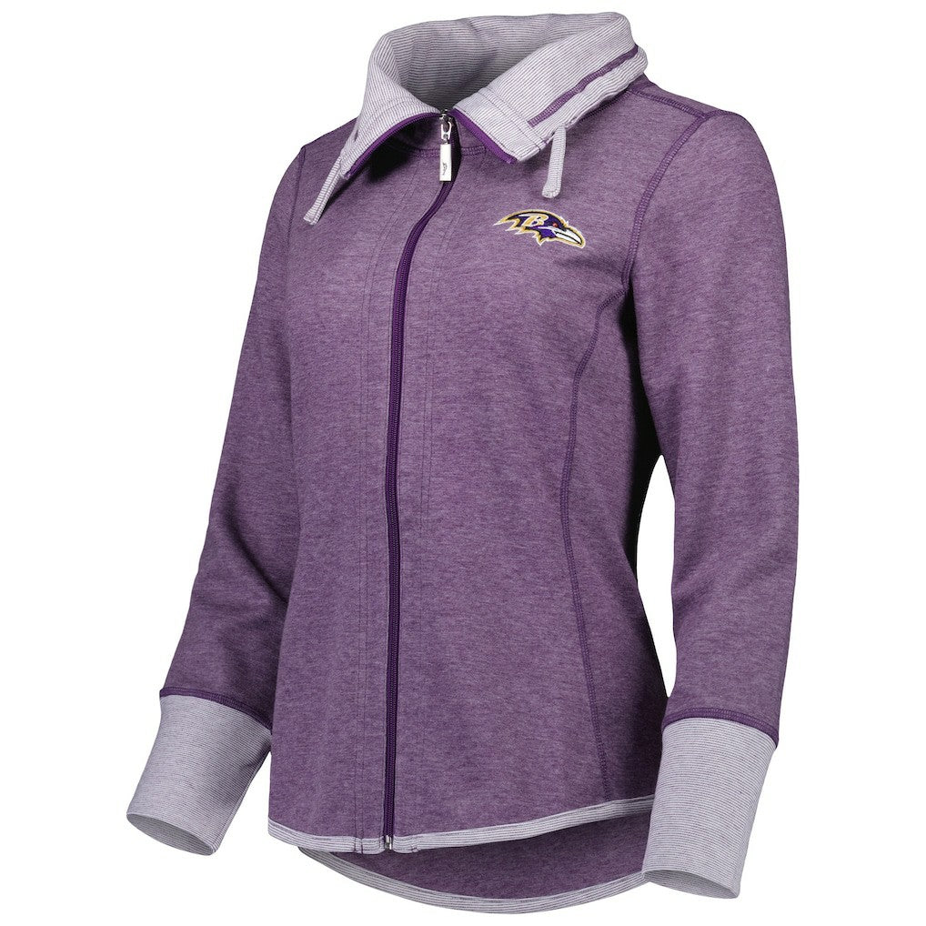Baltimore Ravens Women's Sport Sun Fade Full-Zip Sweatshirt - Heathered Purple outlet