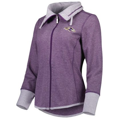 Baltimore Ravens Women's Sport Sun Fade Full-Zip Sweatshirt - Heathered Purple outlet