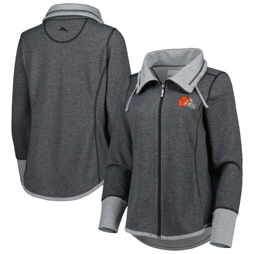 Cleveland Browns Women's Sport Sun Fade Full-Zip Sweatshirt - Heathered Black online