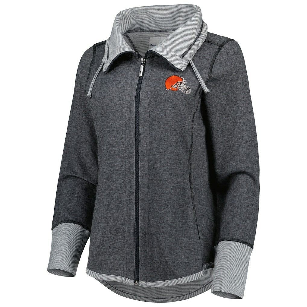 Cleveland Browns Women's Sport Sun Fade Full-Zip Sweatshirt - Heathered Black online