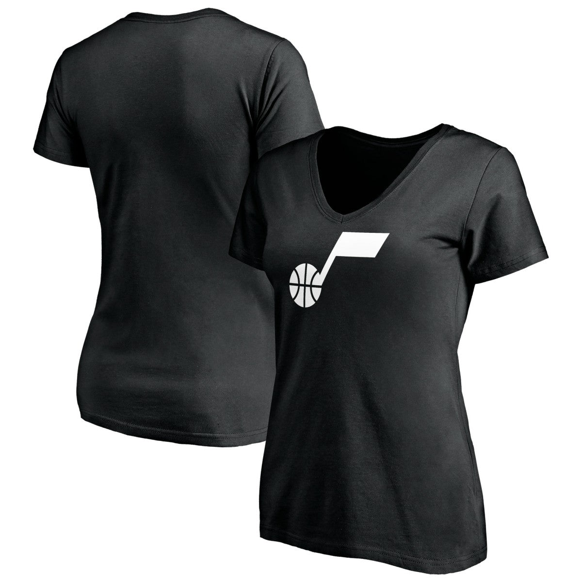 Utah Jazz Women's Primary Team Logo V-Neck T-Shirt - Black discount