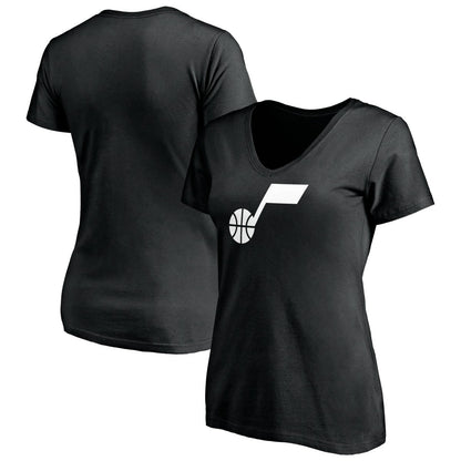 Utah Jazz Women's Primary Team Logo V-Neck T-Shirt - Black discount