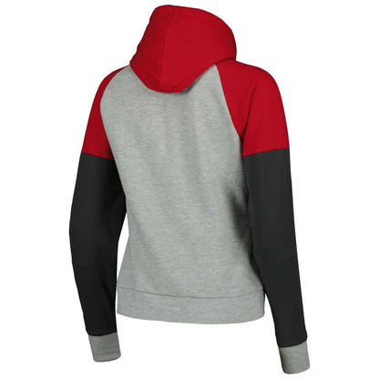 Tampa Bay Buccaneers Antigua Women's Lightweight Jackpot Raglan Half-Zip Pullover Hoodie - Heather Gray discount