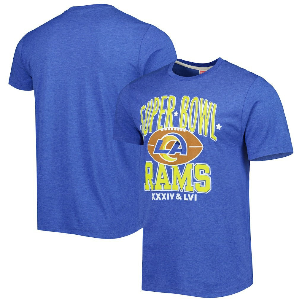 Los Angeles Rams Homage Super Bowl Classics Tri-Blend T-Shirt - Royal outlet