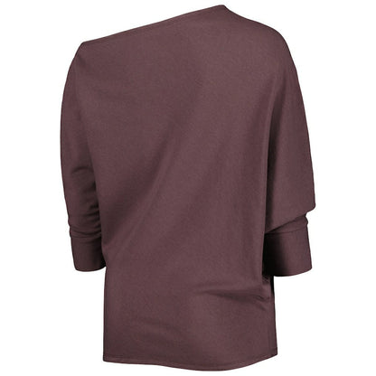 Cleveland Browns KIYA TOMLIN Women's Twisted Tri-Blend Asymmetrical 3/4-Dolman Sleeve Sweatshirt - Brown on sale