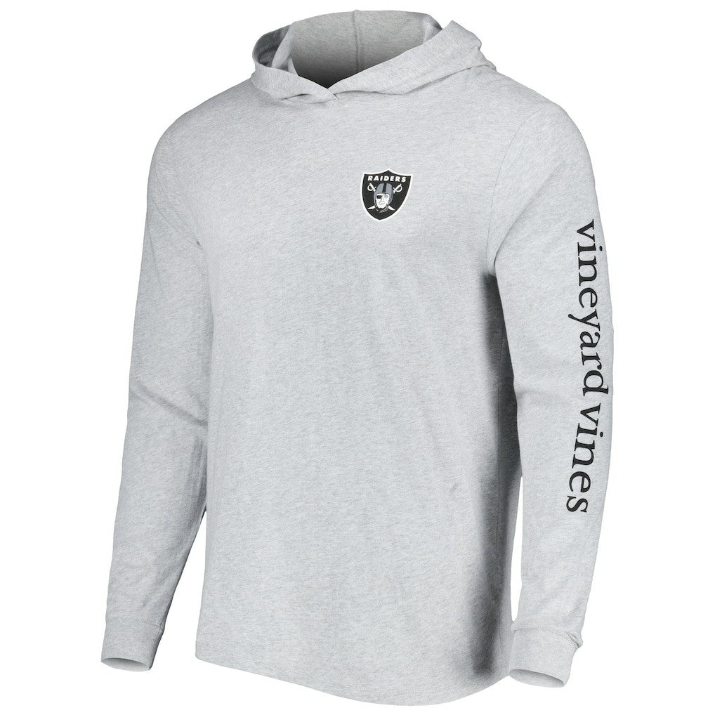 Las Vegas Raiders Vineyard Vines Local Long Sleeve Hoodie T-Shirt - Heathered Gray online