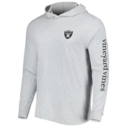 Las Vegas Raiders Vineyard Vines Local Long Sleeve Hoodie T-Shirt - Heathered Gray online