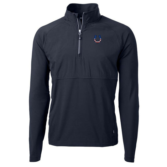 Indianapolis Colts Cutter & Buck Adapt Eco Knit Hybrid Recycled Quarter-Zip Pullover Top - Navy for sale