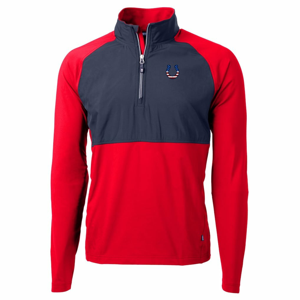 Indianapolis Colts Cutter & Buck Adapt Eco Knit Hybrid Recycled Quarter-Zip Pullover Top - Red cheap