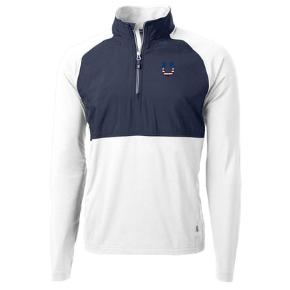 Indianapolis Colts Cutter & Buck Adapt Eco Knit Hybrid Recycled Quarter-Zip Pullover Top - White sale