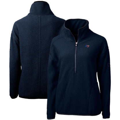 Tampa Bay Buccaneers Cutter & Buck Women's Americana Cascade Eco Sherpa Fleece Half-Zip Pullover Jacket - Navy outlet