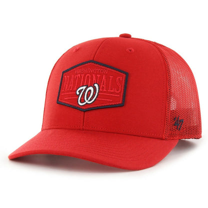 Washington Nationals Ridgeline Tonal Patch Trucker Adjustable Hat - Red | 47 brand