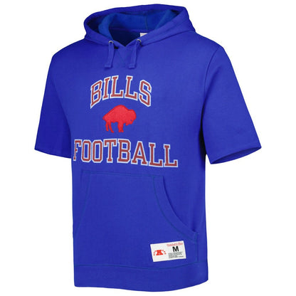 Buffalo Bills Washed Short Sleeve Pullover Hoodie - Royal for sale