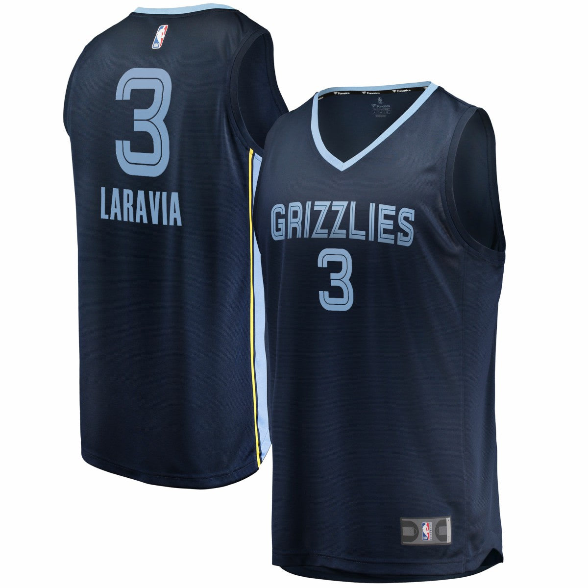 Jake LaRavia Memphis Grizzlies Fast Break Replica Player Jersey - Icon Edition - Navy | Fanatics for sale