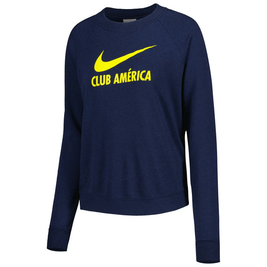 Club America Women's Lockup Varsity Tri-Blend Raglan Pullover Sweatshirt - Navy | Nike on sale