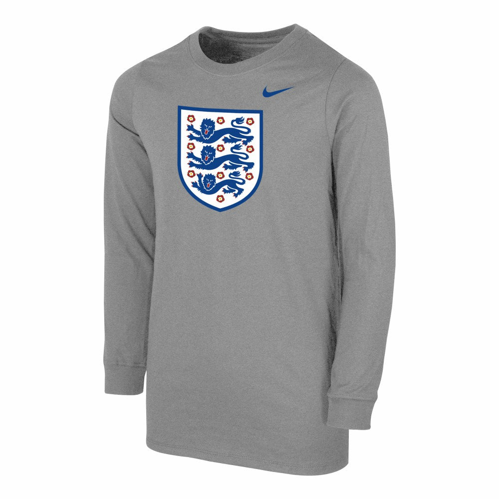 England National Team Youth Core Long Sleeve T-Shirt - Heather Gray | Nike sale