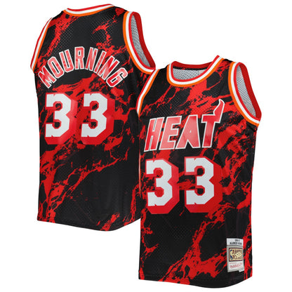Alonzo Mourning Miami Heat 1996/97 Hardwood Classics Marble Swingman Jersey - Black | Mitchell & Ness online