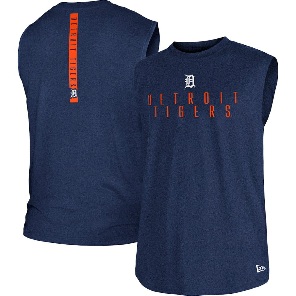 Detroit Tigers Team Muscle Tank Top - Heather Navy | New Era