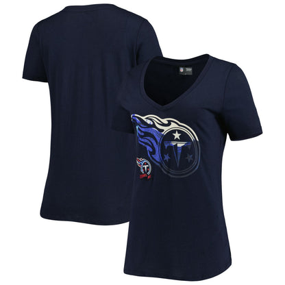 Tennessee Titans New Era Women's Ink Dye Sideline V-Neck T-Shirt - Navy outlet