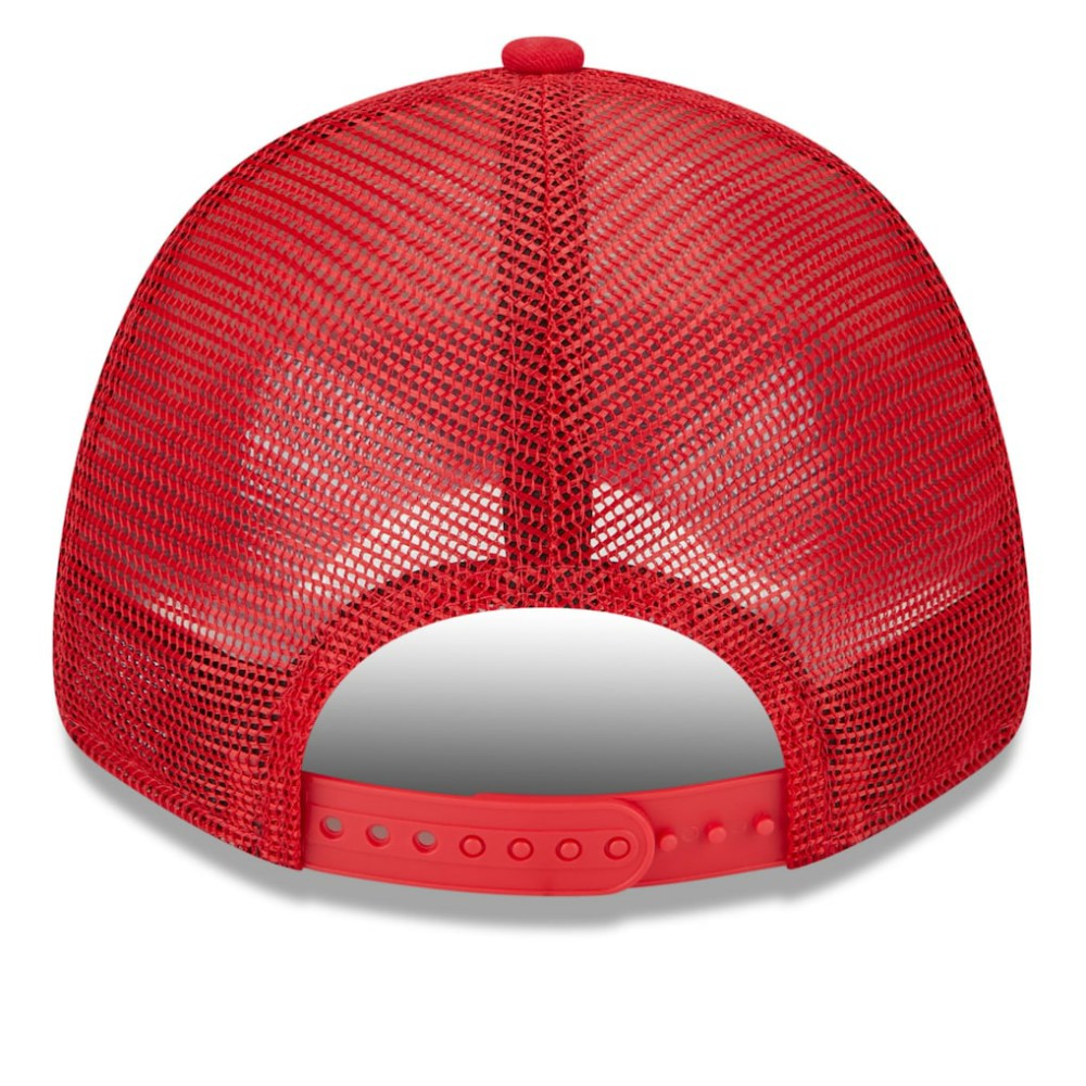 Washington Nationals Team Stripe Trucker 9FORTY Snapback Hat - White/Red | New Era