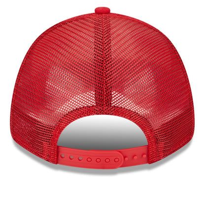 Washington Nationals Team Stripe Trucker 9FORTY Snapback Hat - White/Red | New Era
