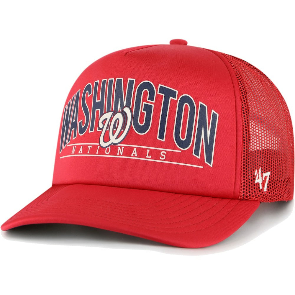 Washington Nationals Backhaul Foam Trucker Snapback Hat - Red | 47 brand