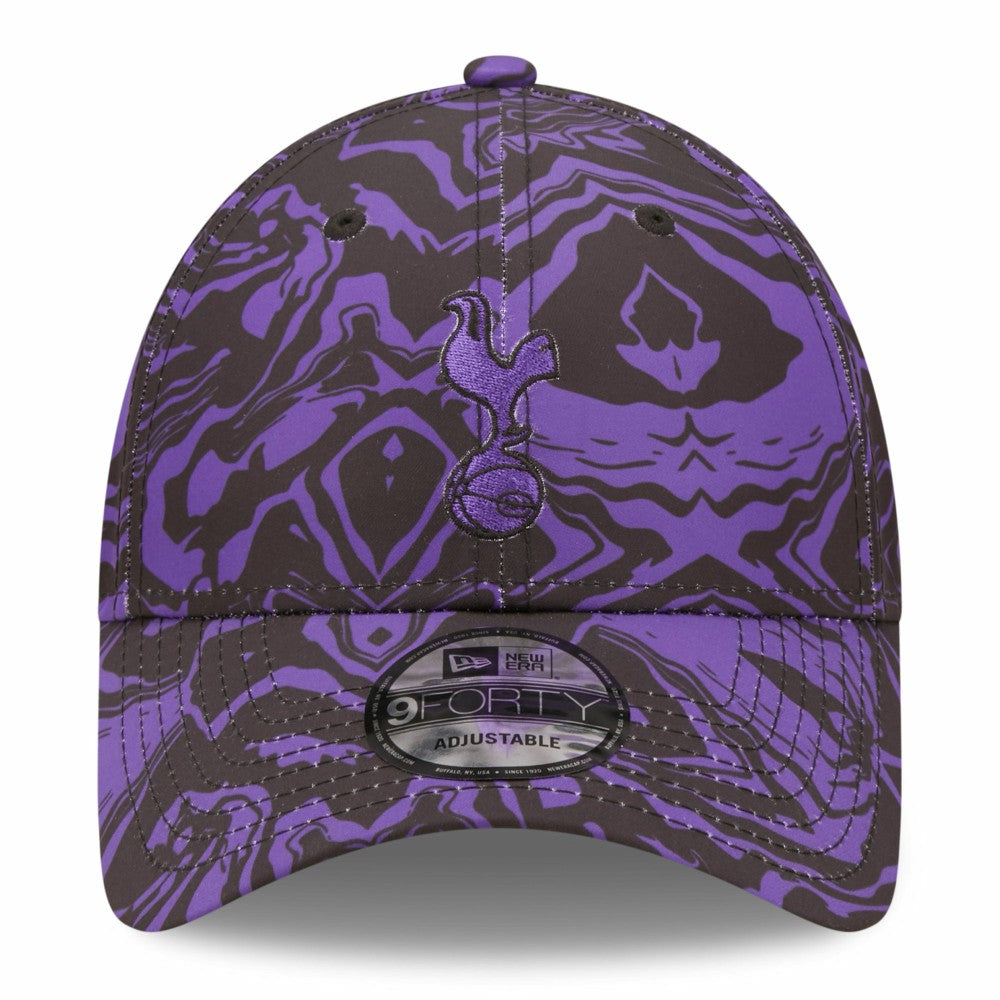 Tottenham Hotspur New Era Allover Print 9FORTY Adjustable Hat - Black/Purple | New Era cheap