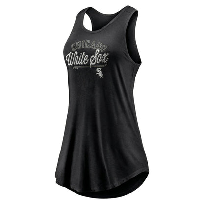 Chicago White Sox Women's Simplicity Swing Racerback Scoop Neck Tank Top - Black