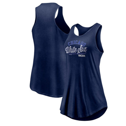 Chicago White Sox Women's Simplicity Swing Racerback Scoop Neck Tank Top - Navy