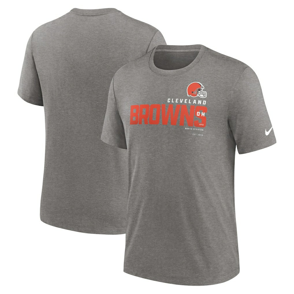 Cleveland Browns Team Tri-Blend T-Shirt - Heather Charcoal | Nike for sale