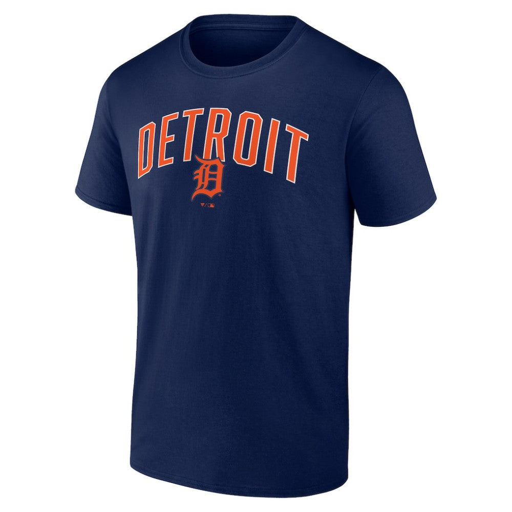 Detroit Tigers Arch T-Shirt & Shorts Combo Set - Navy/Heather Gray