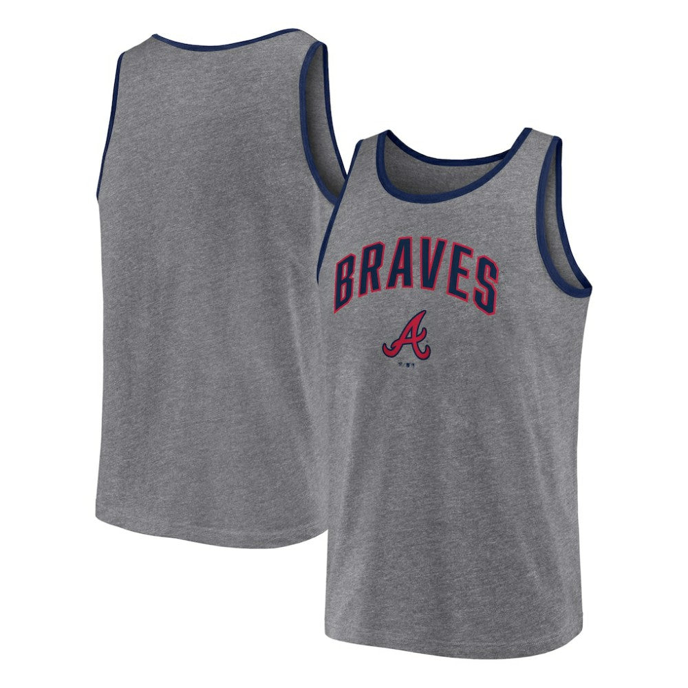 Atlanta Braves Primary Tank Top - Heather Gray
