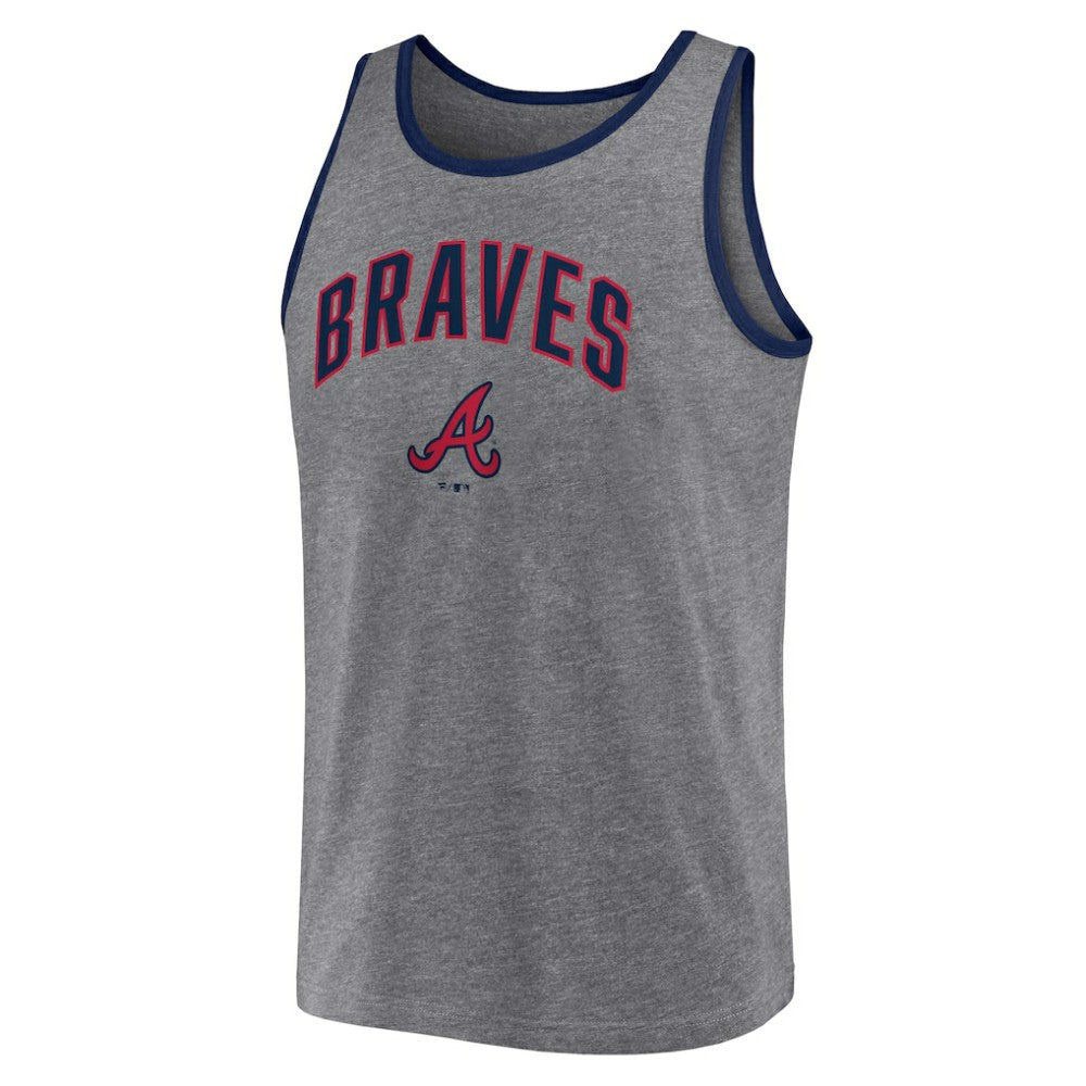 Atlanta Braves Primary Tank Top - Heather Gray